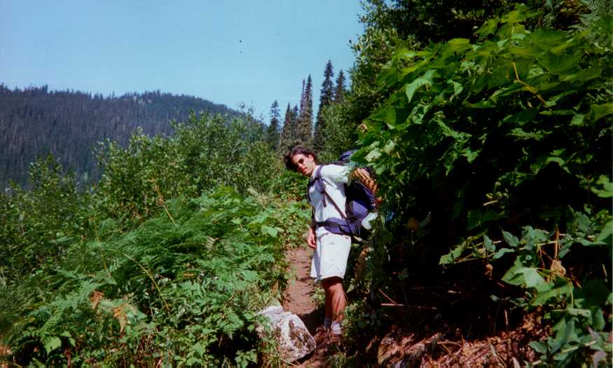 Ben hiking up the trail to Lake Janus